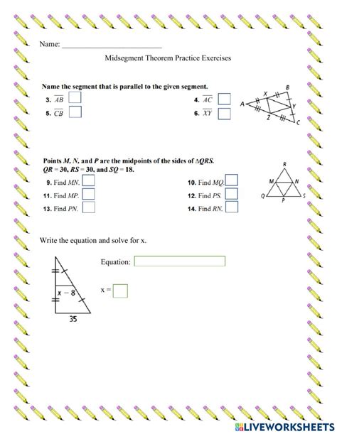 5.1 Midsegments Of Triangles Worksheet - TraingleWorksheets.com