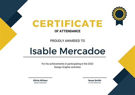 Template Certificate Of Attendance