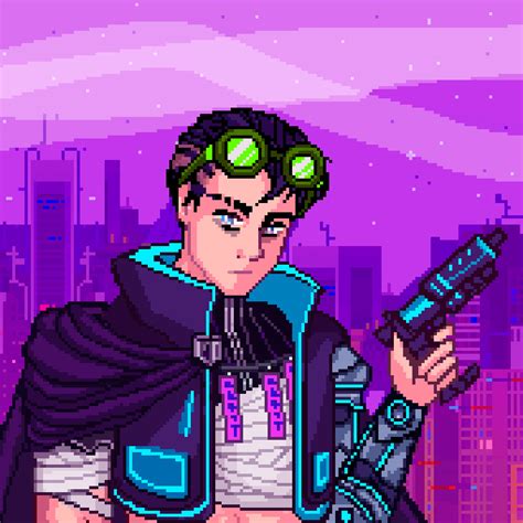 ArtStation - Samples for a cyberpunk character - Pixel art