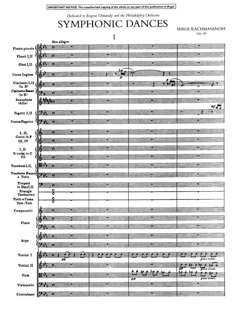 Rachmaninov Symphonic Dances Op.45 Full Score & Orchestral Parts sheet ...