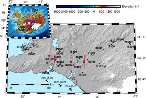 The left-hand inset shows the plate boundary across Iceland, the ...