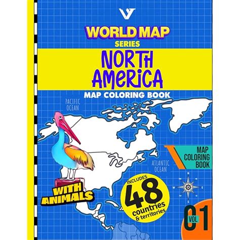 Buy North America Map Coloring Book - World Map Series Volume 01: Geography Activity Book For ...