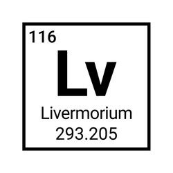 Livermorium lv periodic table element Royalty Free Vector