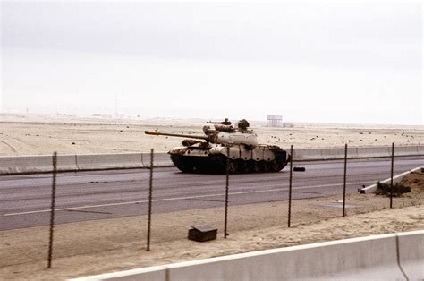 Iraqi Type 69 tank on the road into Kuwait City during the Gulf War image - Free stock photo ...