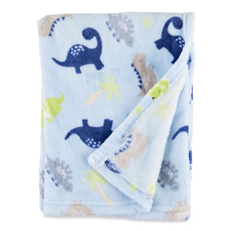 Parent's Choice Blue Dinosaurs Plush Baby Blanket, 30" x 36", Infant ...