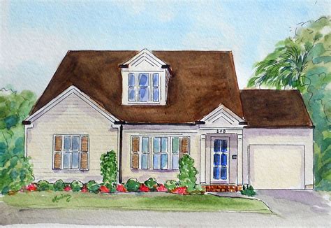 house portrait - Google Search | House portraits, House styles, House