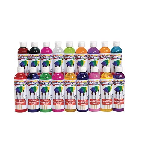 Colorations Liquid Watercolor Paint, 8 fluid ounces oz, Set of 18, Non ...