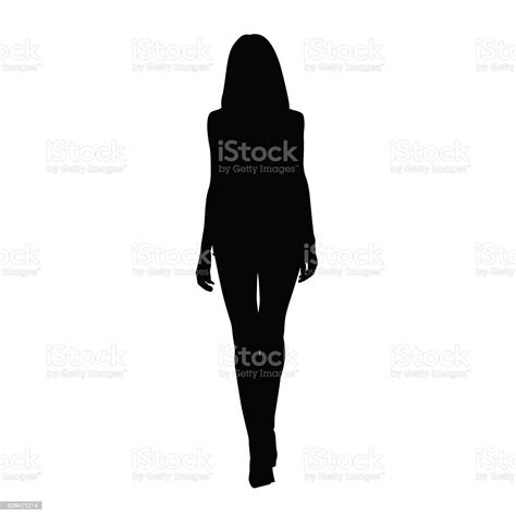 Silhouette Slim Tall Women Front View Stock Photo - Download Image Now ...