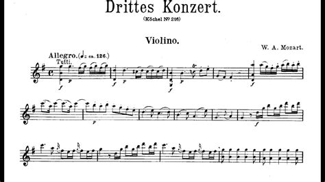 Mozart Violin Sheet