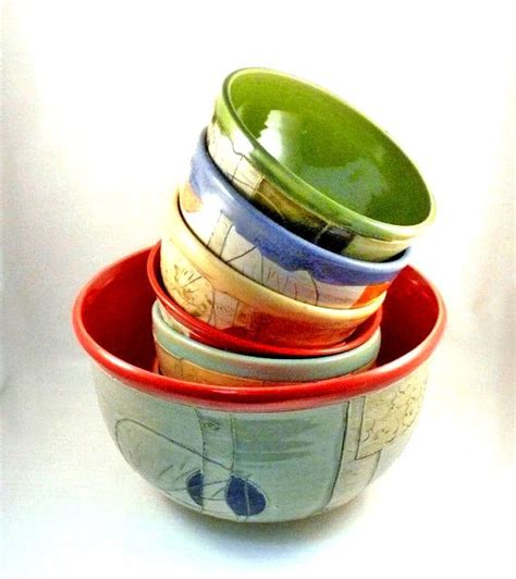 Ceramic Salad Bowl Set Decorative Ceramic Bowls in Bright