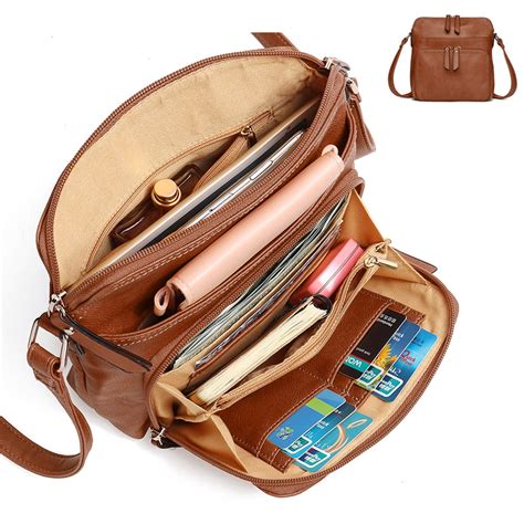 Women Leather Zipper Crossbody Shoulder Bag Travel Handbag Card Holder Purse | Walmart Canada