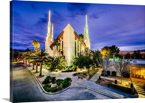 Las Vegas Nevada Temple, Lights at Night, Sunrise Manor, Nevada Wall ...