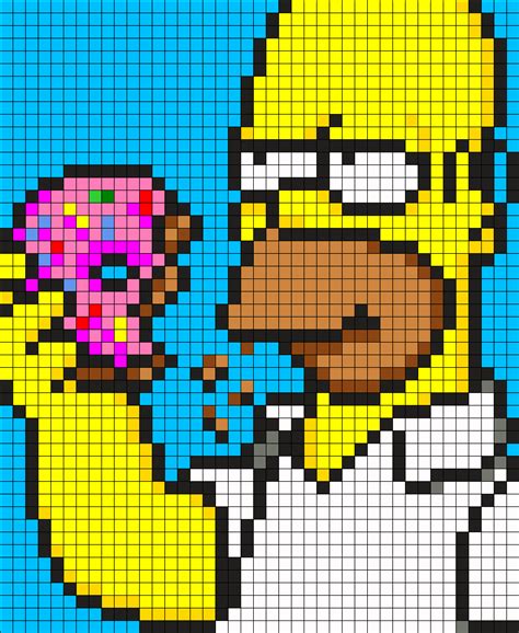 Homer_simpson by Tashar_h on Kandi Patterns #HomerSimpson | Pixel art ...