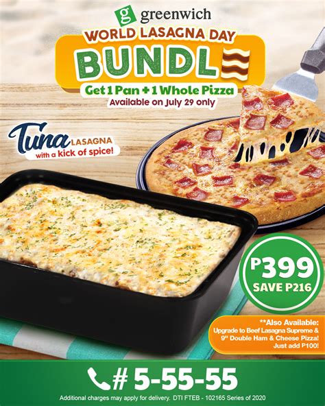 Greenwich Pizza’s World Lasagna Bundle Promo 2020 – July 29 ONLY – PROUD KURIPOT