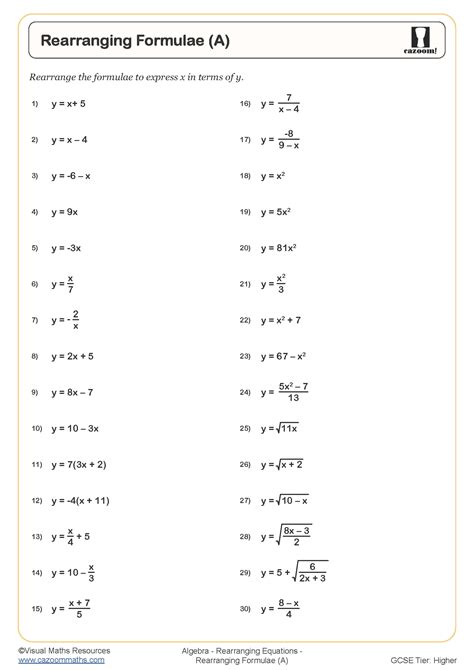 Using Formulas Worksheet