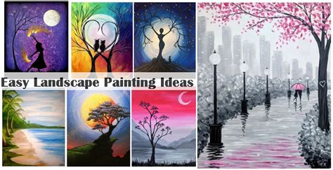 60 Easy Acrylic Painting Ideas for Beginners, Easy Landscape Painting – Paintingforhome