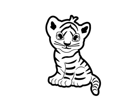 Buy Tiger Outline Svg Cut Files Online in India - Etsy