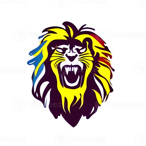 Colorful lions Head Logo, lions face Sticker, modern pop art style ...