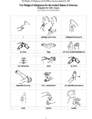 Pledge Of Allegiance Sign Language Pdf - Fill Online, Printable ...