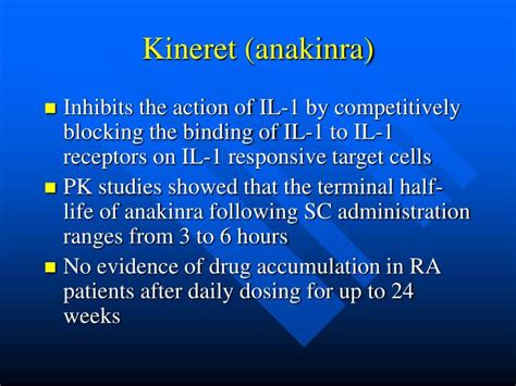 PPT - Kineret (anakinra) PowerPoint Presentation - ID:917030