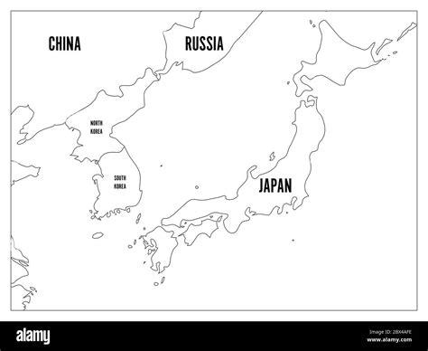 Outline Map Of Japan - Japan Outline Map Country Borders State Shape Geography Stock Vector ...