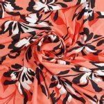 Rayon Poplin - Large Floral in Coral