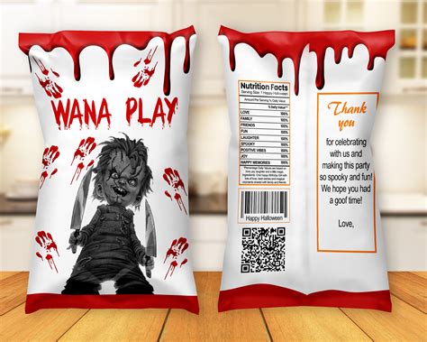 Halloween Template Chip Bag Scary Chip Bag Template Instant Download ...