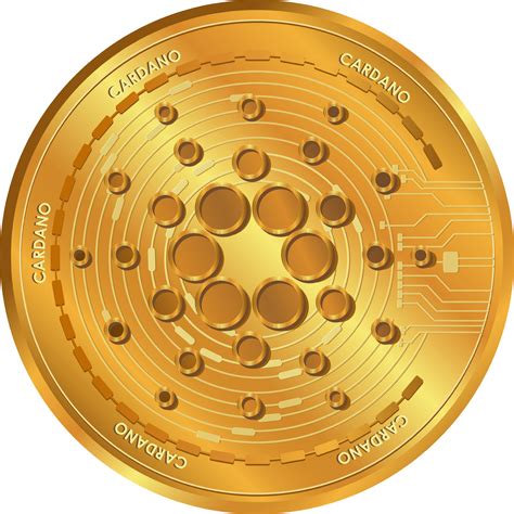 Cardano ADA Cryptocurrency coins. ADA logo gold coin.Decentralized digital money concept ...