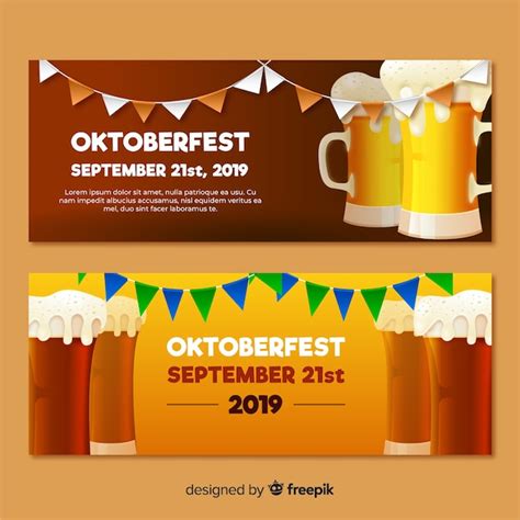 Free Vector | Oktoberfest banners with realistic design