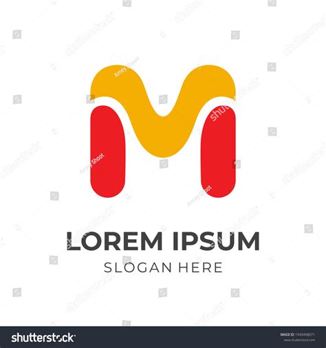 Letter M Logo Concept Flat Yellow Stock Vector (Royalty Free ...