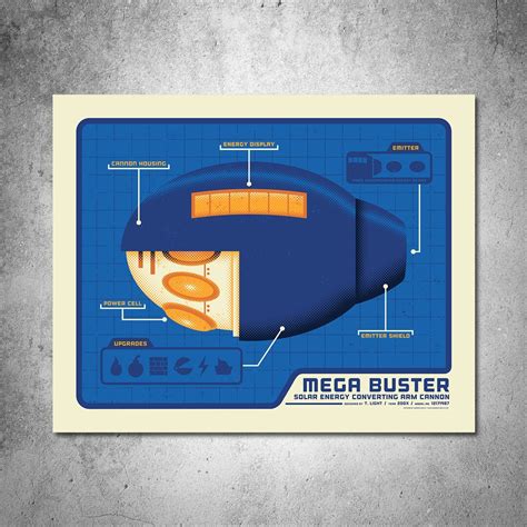 Mega Buster Art Print - Etsy