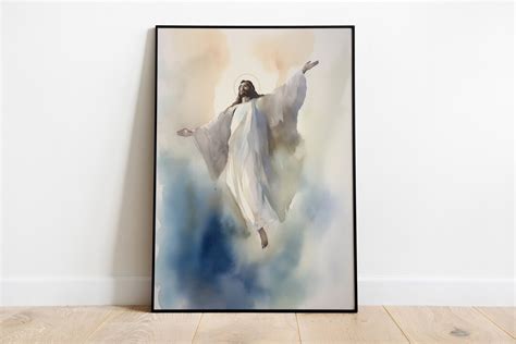 Ascension of Jesus Christ, Jesus Watercolor, Jesus Wall Art, Printable ...