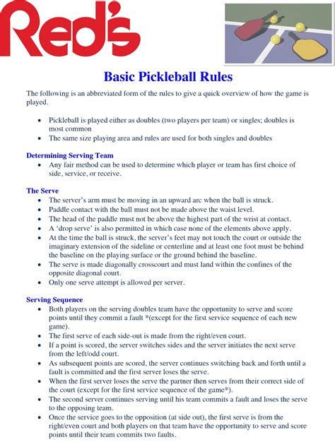 Pickleball BASIC RULES | Red Lerilles