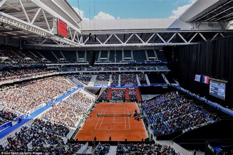 Lille's stadium transforms from tennis to football | Daily Mail Online