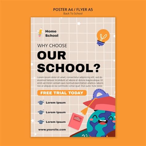 Free PSD | Back to school poster template