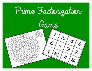 Prime Factorization Game by AJ Ellison | Teachers Pay Teachers