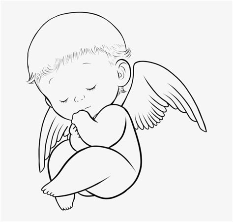 Babies Clipart Angel Wing - Baby Angel Clipart Black And White Transparent PNG - 894x894 - Free ...