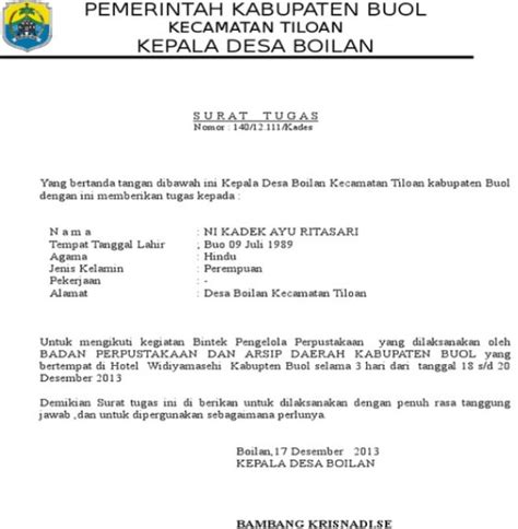 Contoh Surat Resmi Pemerintah Desa - Kumpulan Contoh