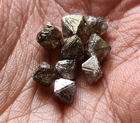 5-7mm Brown Raw Diamond Octahedron Crystal 2 Pcs Natural | Etsy