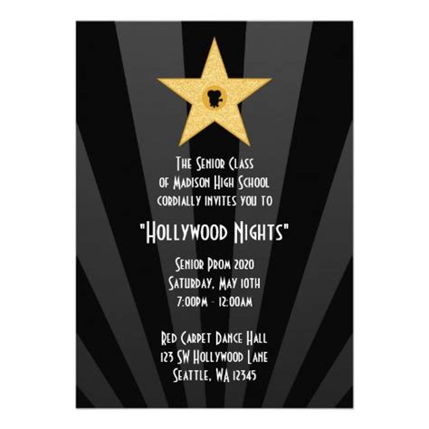 Personalized Hollywood Prom Invitations | CustomInvitations4U.com