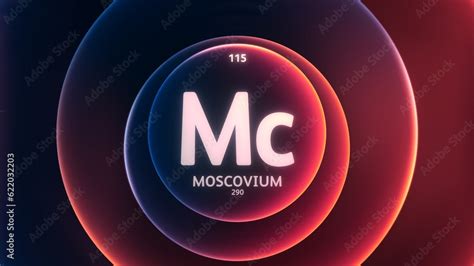 Moscovium as Element 115 of the Periodic Table. Concept illustration on ...