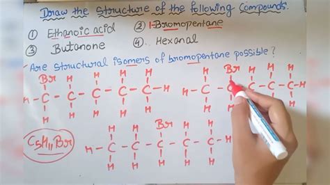 Draw the structure for following compound ||1) Ethanoic acid 2 ...