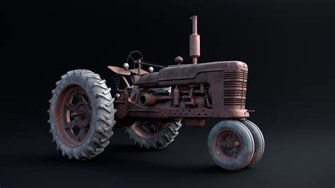 Old Tractor Model All-inclusive 3D Model rigged OBJ FBX MA MB MTL ...