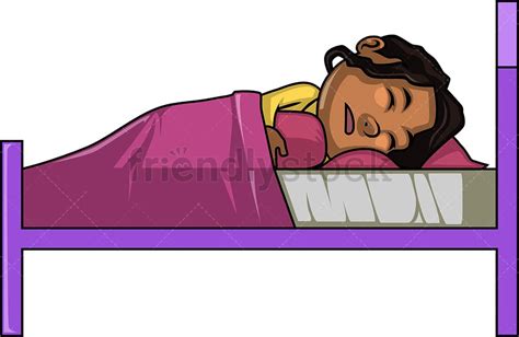 Black Girl Sleeping Cartoon Clipart - FriendlyStock