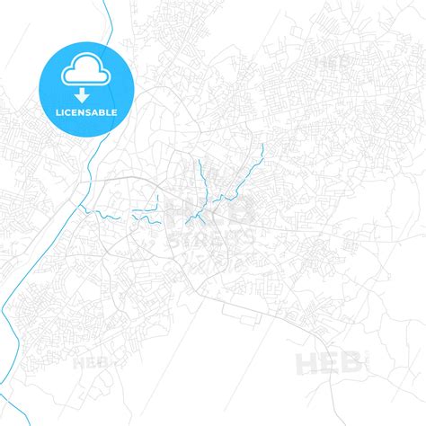 Abeokuta, Nigeria PDF vector map with water in focus - HEBSTREITS