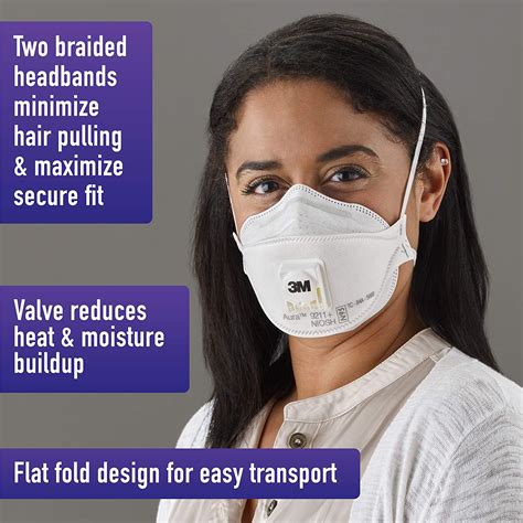 3M Air Pollution & Pollen N95 Mask, Adult Size, 2 pack