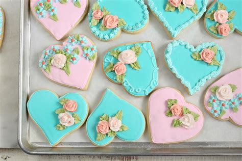 Decorated Heart Shaped Sugar Cookies - A Farmgirl's Kitchen