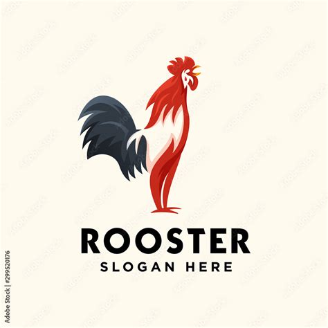 rooster logo design , red rooster logo , food rooster logo Stock Vector | Adobe Stock