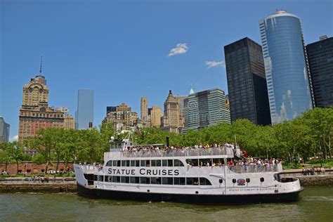 Statue Cruises Ferry with Passengers Approaching Battery Park Editorial Stock Image - Image of ...