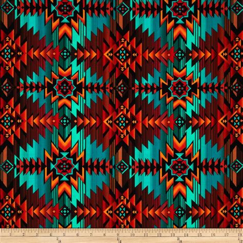 Timeless Treasures Southwest Blanket Turquoise - Discount Designer Fabric - Fabric.com